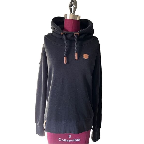 Naketano Womens Brave New Word Black Hooded Sweatshirt Germany M - Picture 1 of 11